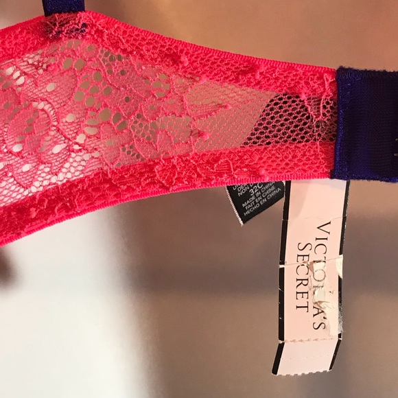 Victoria’s Secret bra orange purple lace NEW 32C - Picture 4 of 5